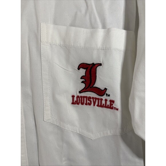 Vintage Louisville Cardinals White Button Down Three Squares Mens Medium - Picture 2 of 9